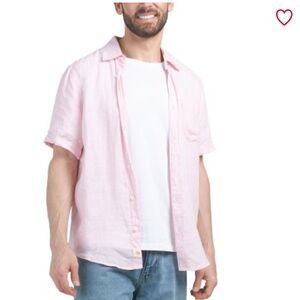 Panama Jack Light Pink Short Sleeve Linen Button-Down Shirt NWT